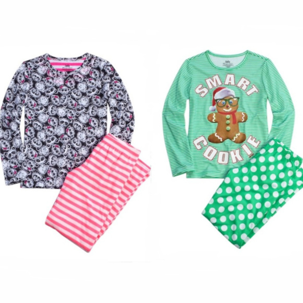 Justice Girls 2 Pair Winter Pajamas Bundle 8 NWT